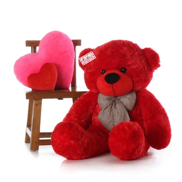 Affordable 5 Feet Long Red Teddy Bear Soft Toy 152 cm